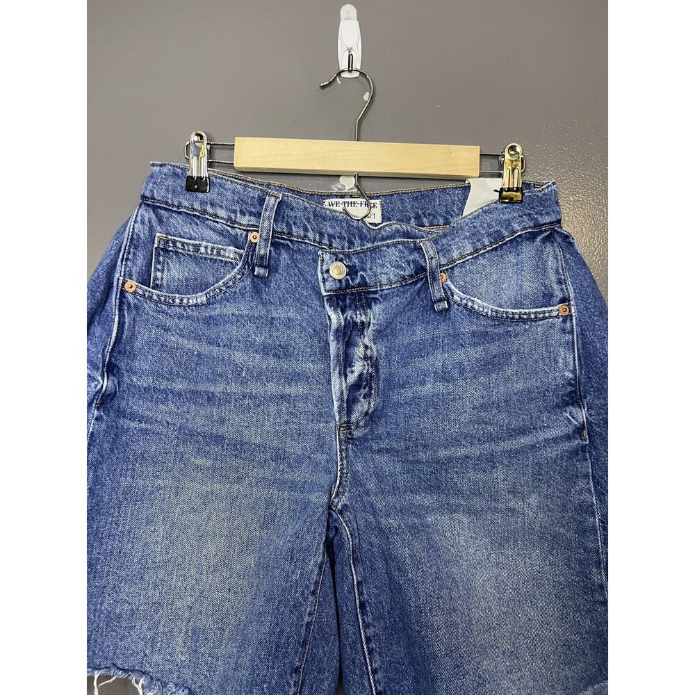 We The Free Shorts Womens 29 Blue Boomerang High Rise Cutoff Frayed Hem Denim - Picture 1 of 11